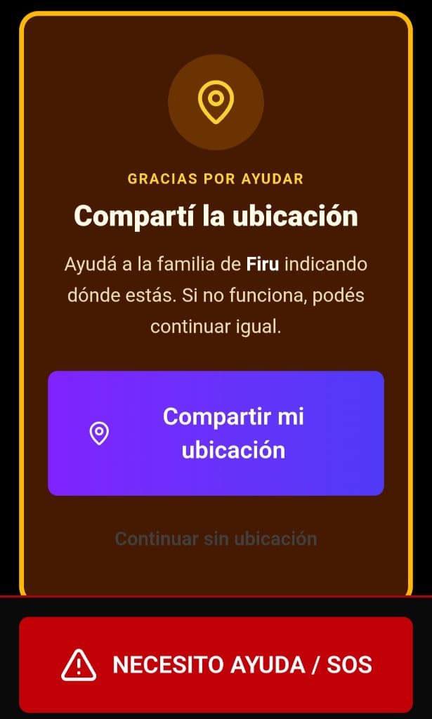 Celular escaneando un QR SOSme